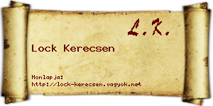 Lock Kerecsen névjegykártya